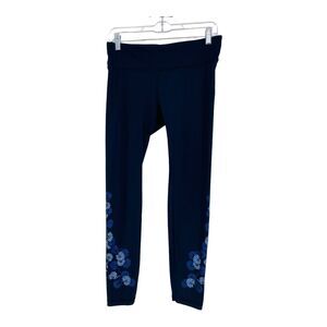 GapFit Sculpt Compression Hi Rise‎ Blue Ankle Leggings Floral Women's Medium M